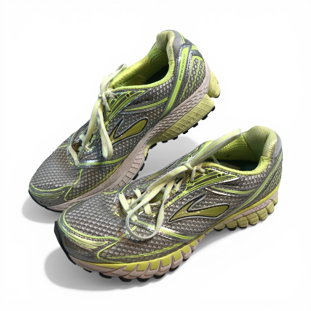 Brooks Ghost 6 Womens Running Shoes Silver Lime Green 1201381B733 Size 10